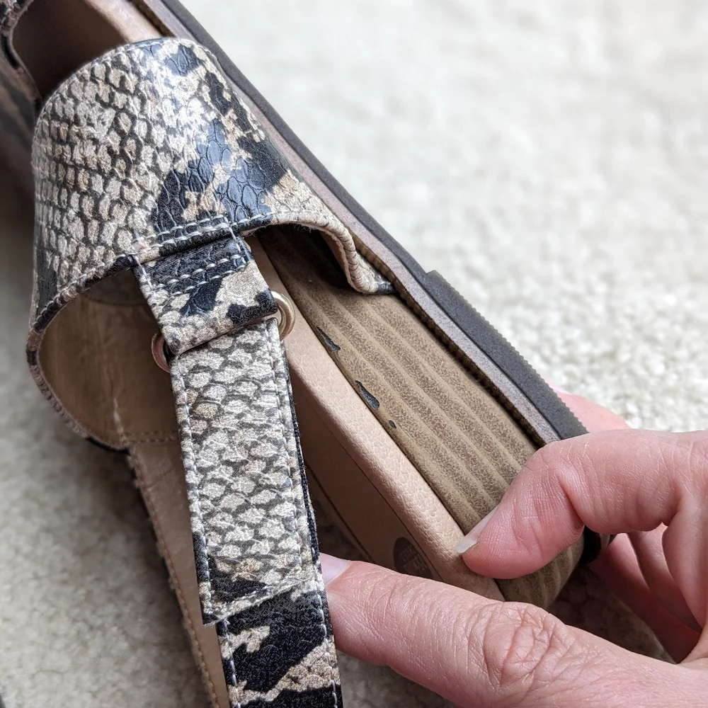 DR. SCHOLL’S Freeform Snakeskin Strap Sandals Women’s US 7.5M, EUC!!! - Picture 10 of 11